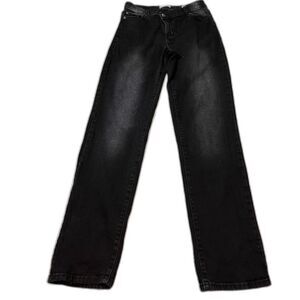 True Craft Normcore Casual Black High Rise Straight Fade Distressed Jeans SZ 4